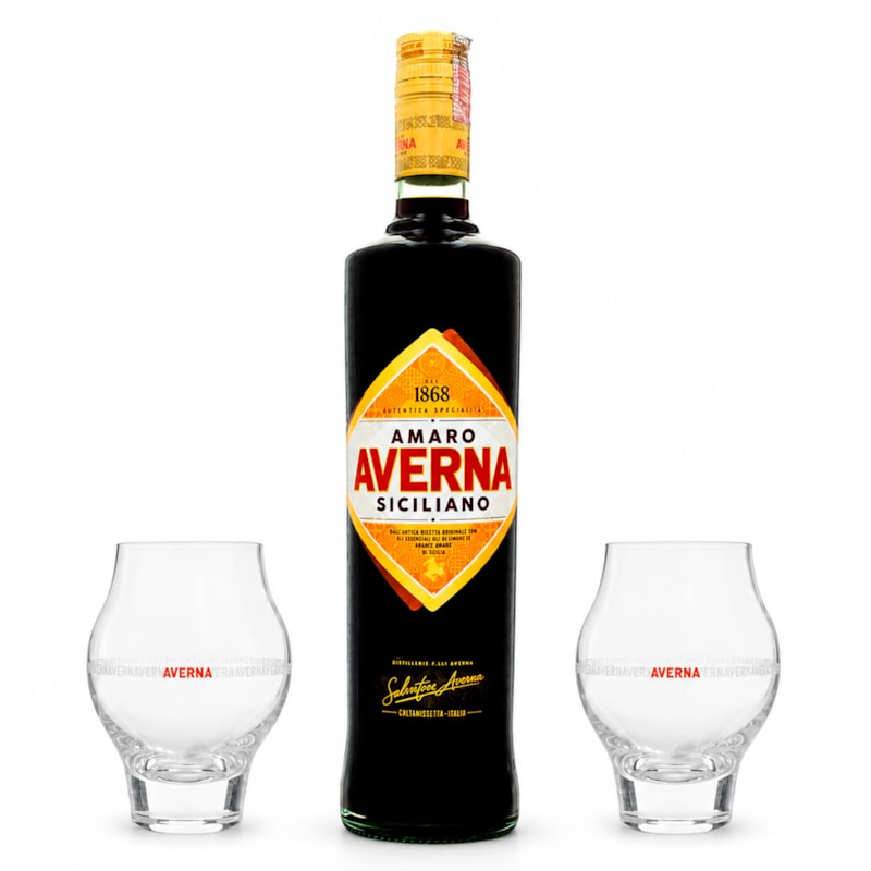 Averna Amaro Siciliano Bitter 700ml + 2 Copos Exclusivos