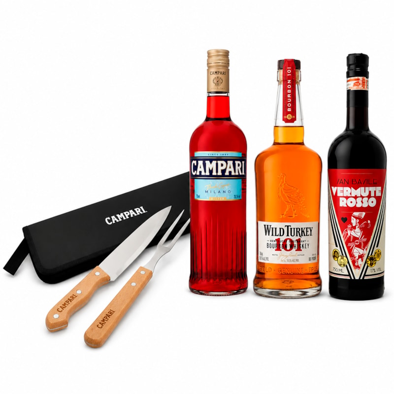 Boulevardier Cocktail Combo + Kit Churrasco Campari