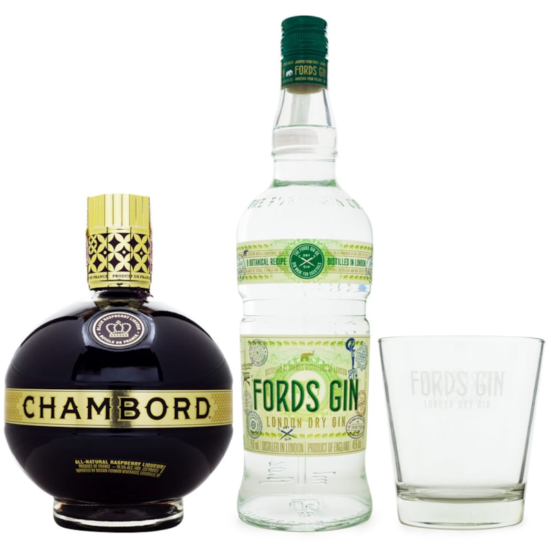 Bramble Cocktail Combo Fords Gin + Chambord Licor + Copo Espaço Prime Bebidas