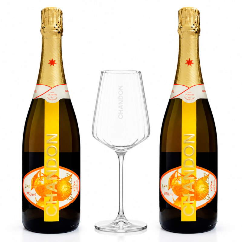Chandon Garden Spritz 750ml 2 Garrafas + Taça de Cristal Chandon