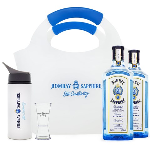 Combo 2un Gin Bombay Sapphire 750ml + Bag + Squeeze + Dosador