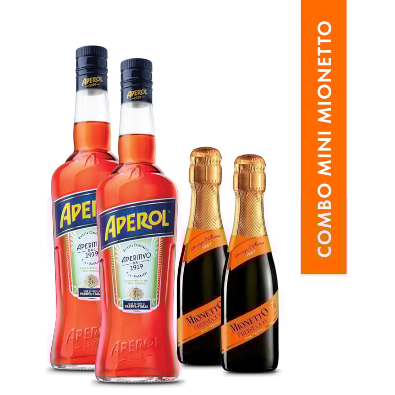 Combo Aperol + Mini Mionetto | Compre 2 Aperol Ganhe 2 Mini Mionettos