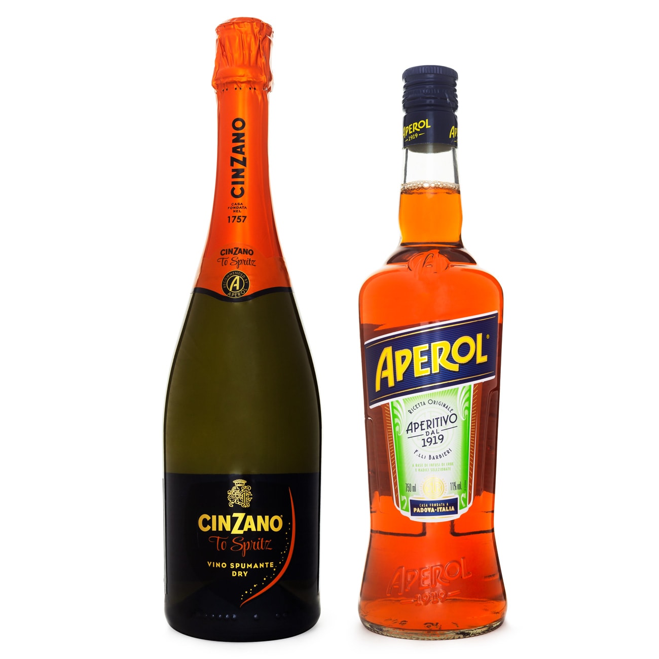 Combo Aperol Spritz - 1 Aperol 750ml + 1 Espumante Cinzano To
