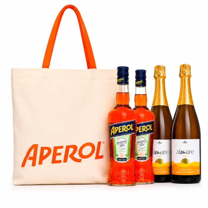 Combo Aperol Spritz - 2 Aperol + 2 Espumantes Al Mare Prosecco + Ecobag