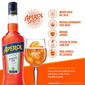 Combo Aperol Spritz - 2 Aperol 750ml + 2 Espumantes Cinzano Pro-Spritz 750ml + 2 Taças de Acrílico