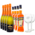 Combo Aperol Spritz Jumbo- 5 Aperol 750ml + 5 Espumantes Cinzano Pro-Spritz 750ml + 2 Taças de Vidro