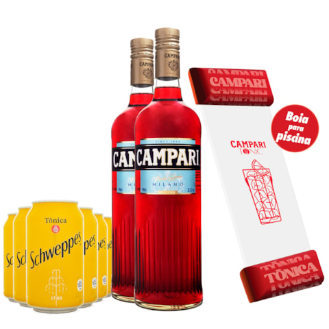 Combo Campari & Tonic + Boia para Piscina Campari