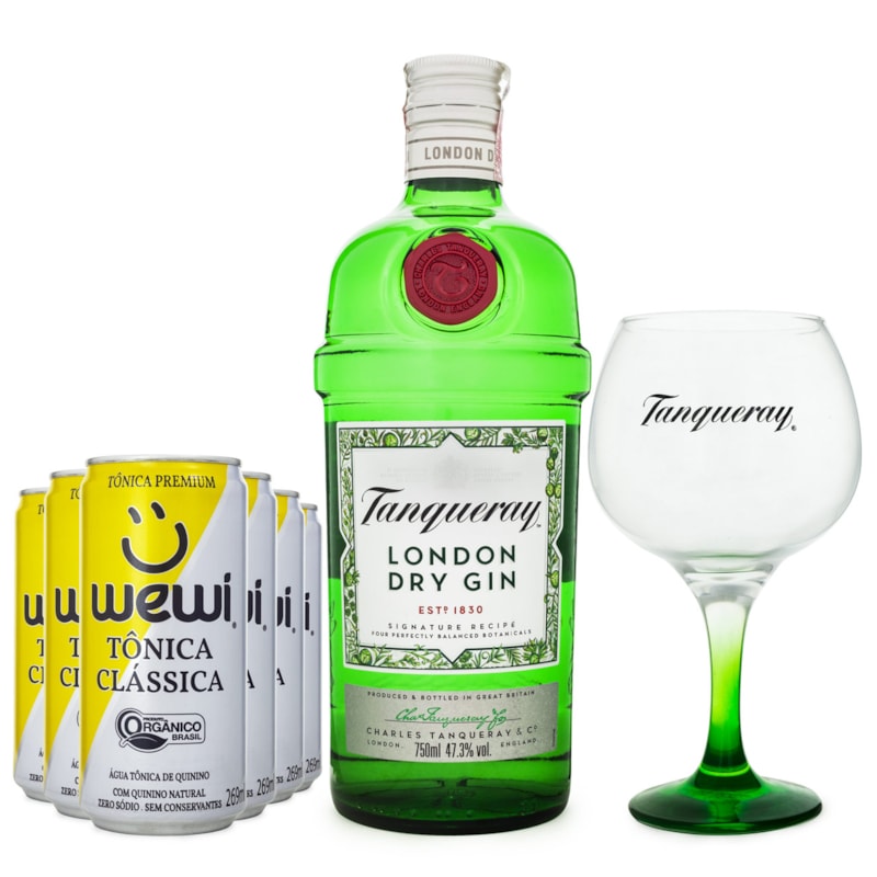 Combo Gin & Tônica Tanqueray + Taça - Escolha o Gin