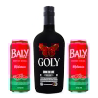 Combo Goly Licor de Melancia e Hortelã 750ml + 2un Energético Baly Melancia Latão 473ml