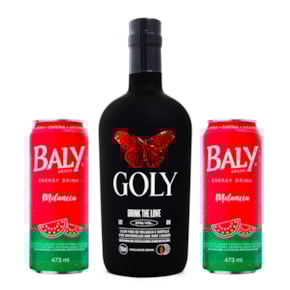 Combo Goly Licor de Melancia e Hortelã 750ml + 2un Energético Baly Melancia Latão 473ml