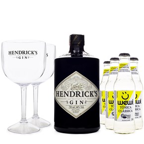 Combo Hendrick's Gin + 4 Tônicas Wewi Orgânica + 2 Taças
