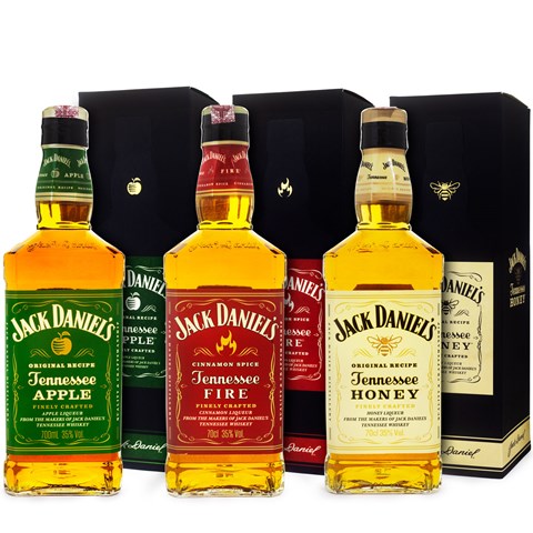 Combo Jack Daniel's Licores 700ml - Fire + Apple + Honey