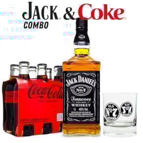 Combo Jack & Coke - 1 Jack Daniel's 1L  + 6 Coca-Cola Zero 250ml + Copo