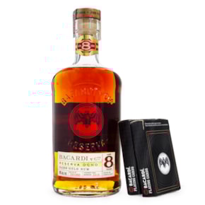 Combo Rum Bacardi Reserva Ocho 8 Anos 750ml + Baralho Bacardi
