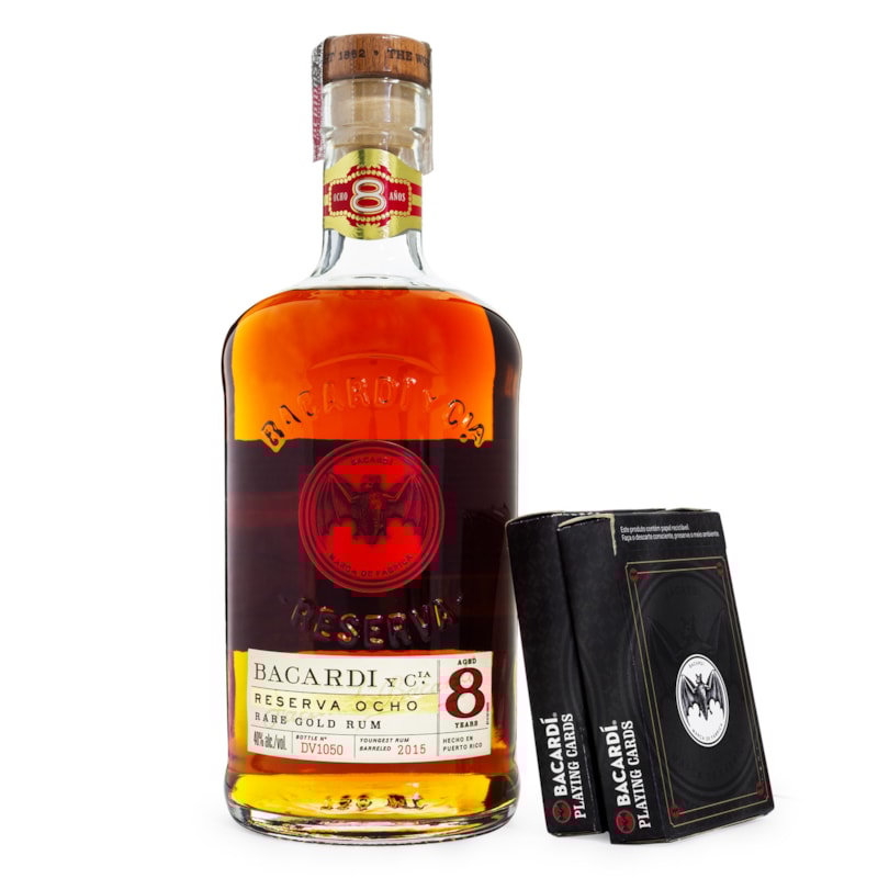 Combo Rum Bacardi Reserva Ocho 8 Anos 750ml + Baralho Bacardi