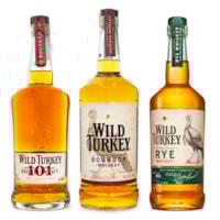 Combo Wild Turkey Whiskey - 101 700ml + Bourbon 1L + Rye 700ml