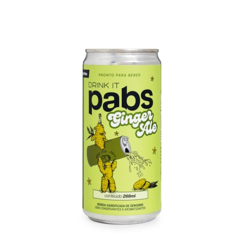 Ginger Ale Pabs - Bebida Gaseificada de Gengibre 269ml