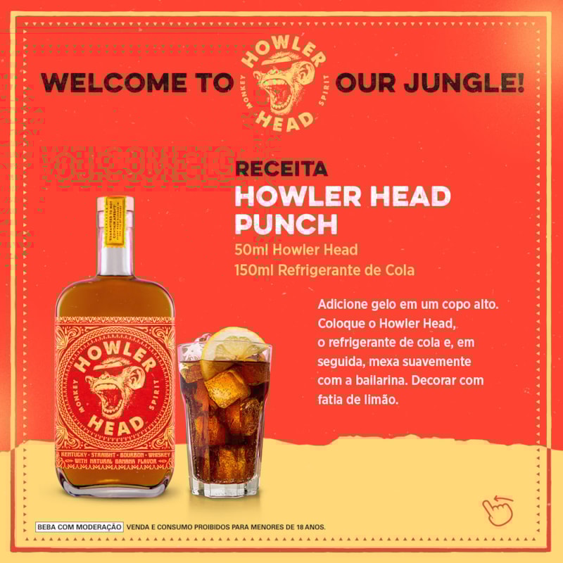 Howler Head Bourbon Whiskey e Banana 750ml Espaço Prime Bebidas