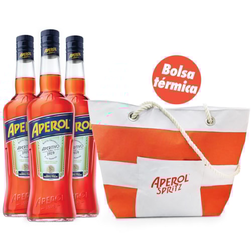 Kit 3 Aperol 750ml + Bolsa Térmica Aperol