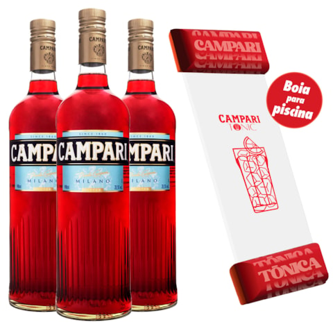 Kit 3 Campari 998ml + Boia para Piscina Campari