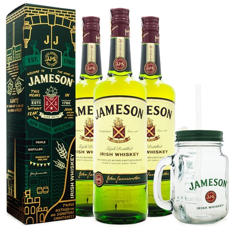 Kit 3 Jameson Irish Whiskey 750ml + Caneca com Tampa Exclusiva