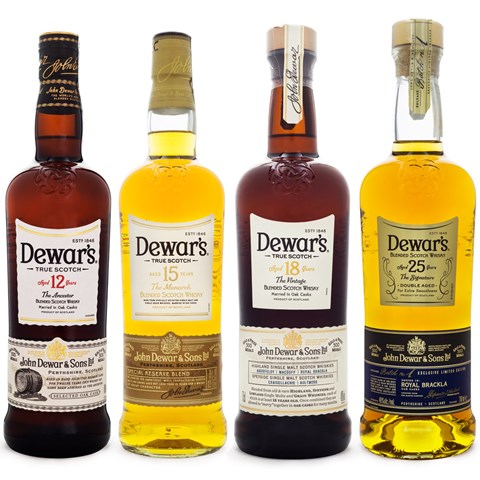 Kit 4 Garrafas Whisky Dewar's Blended Scotch Collection