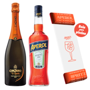 Kit Aperol 750ml + Espumante Cinzano To-Spritz 750ml + Boia para Piscina Aperol