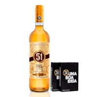Kit Cachaça 51 com Mel e Limão 740ml + Jogo de Baralho