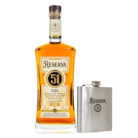 Kit Cachaça 51 Reserva Rara 700ml + Cantil Exclusivo