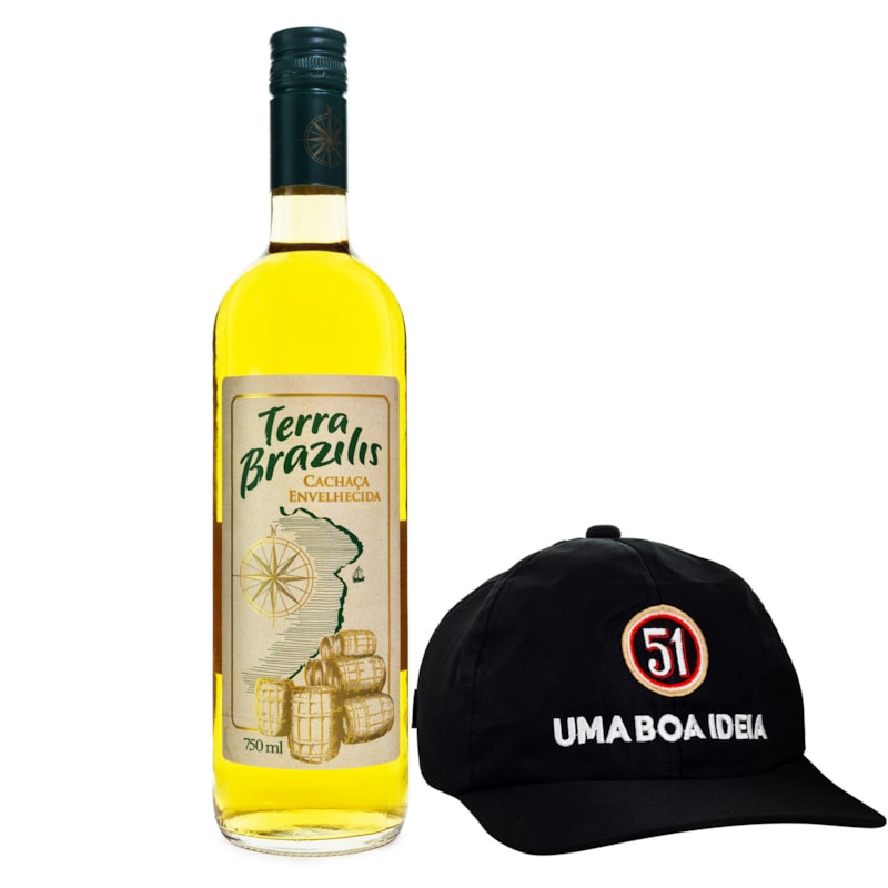 Kit Cachaça Terra Brazilis 750ml + Boné