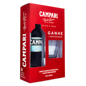 Kit Campari 748ml + Copo de Vidro