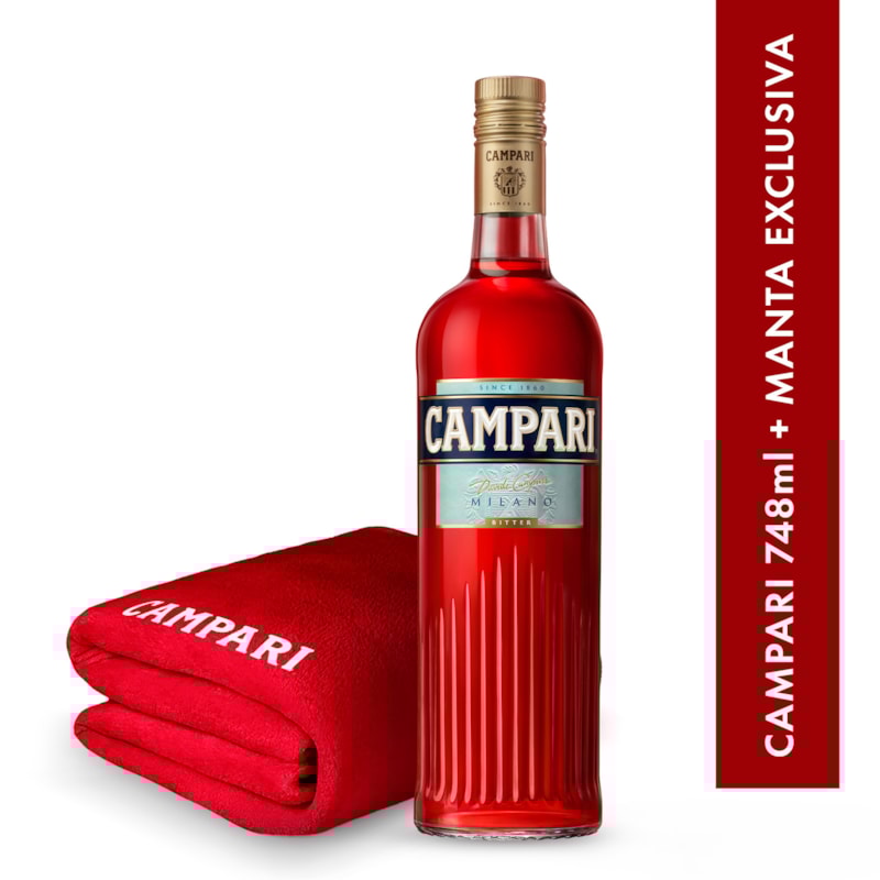 Kit Campari 748ml + Manta Exclusiva