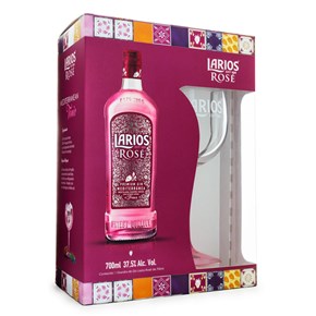 Kit Gin do Mediterrâneo Larios Rosé 700ml + Taça de Acrílico
