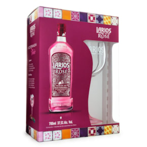 Kit Gin do Mediterrâneo Larios Rosé 700ml + Taça de Acrílico