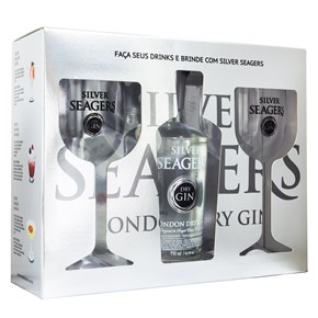 Kit Gin Silver Seagers 750ml + 2 Taças de Acrílico