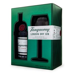 Kit Gin Tanqueray 750ml + Taça de Vidro
