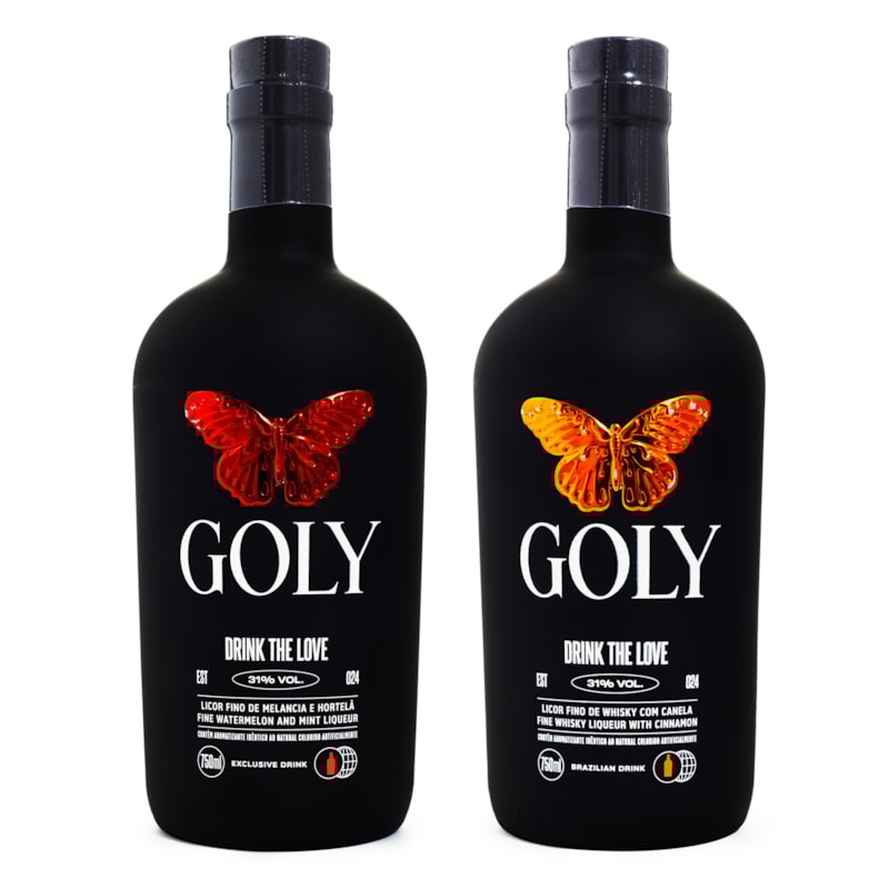 Kit Goly Licor de Whisky com Canela + Licor de Melancia e Hortelã 750ml