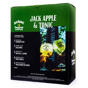 Kit Jack Daniel's Apple 1L + Taça de Vidro - Licor de Maçã Verde e Whiskey
