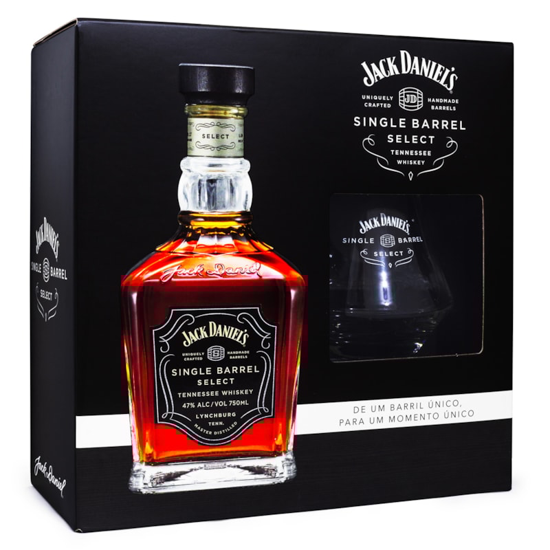 Kit Jack Daniel's Single Barrel 750ml + Copo de Vidro