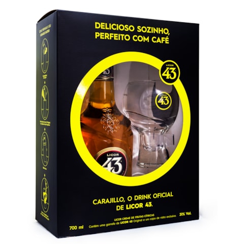 Kit Licor 43 700ml + Copo Drink Carajillo