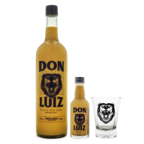 Kit Licor de Doce de Leite Don Luiz 750ml + 50ml + Copo Shot Don Luiz