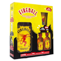 Kit Licor Fireball 750ml + 2 Miniaturas 50ml + Copo Shot