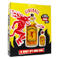 Kit Licor Fireball 750ml + 2 Miniaturas 50ml + Copo Shot