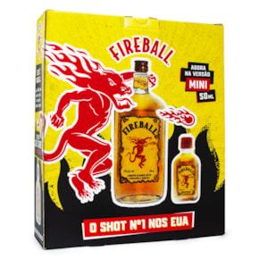 Kit Licor Fireball 750ml + 2 Miniaturas 50ml + Copo Shot