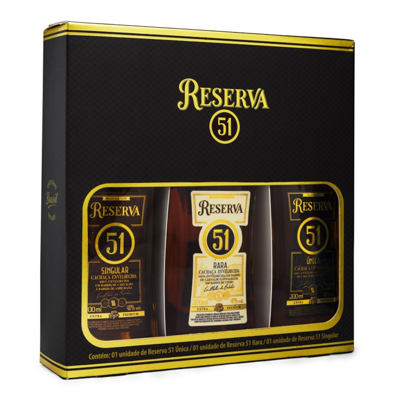 Kit Miniaturas Cachaça 51 Reserva 200ml