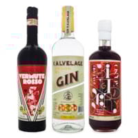 Kit Negroni BR - Kalvelage Gin 750ml + Bitter Rosso San Basile 700ml + Vermute Rosso San Basile 750ml