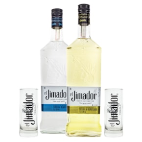 Kit Tequilas El Jimador Reposado e Blanco 750ml + 2 Copos Shot