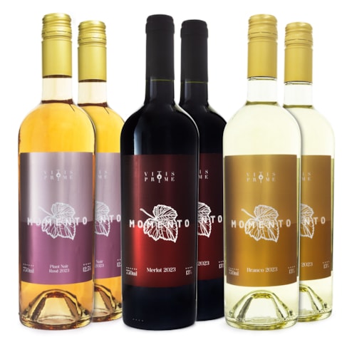 Kit Vinhos Momento Vitis Prime - 6 Garrafas 750ml