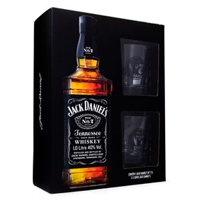 Kit Whiskey Jack Daniel''s 1L + 2 Copos - Edição Limitada
