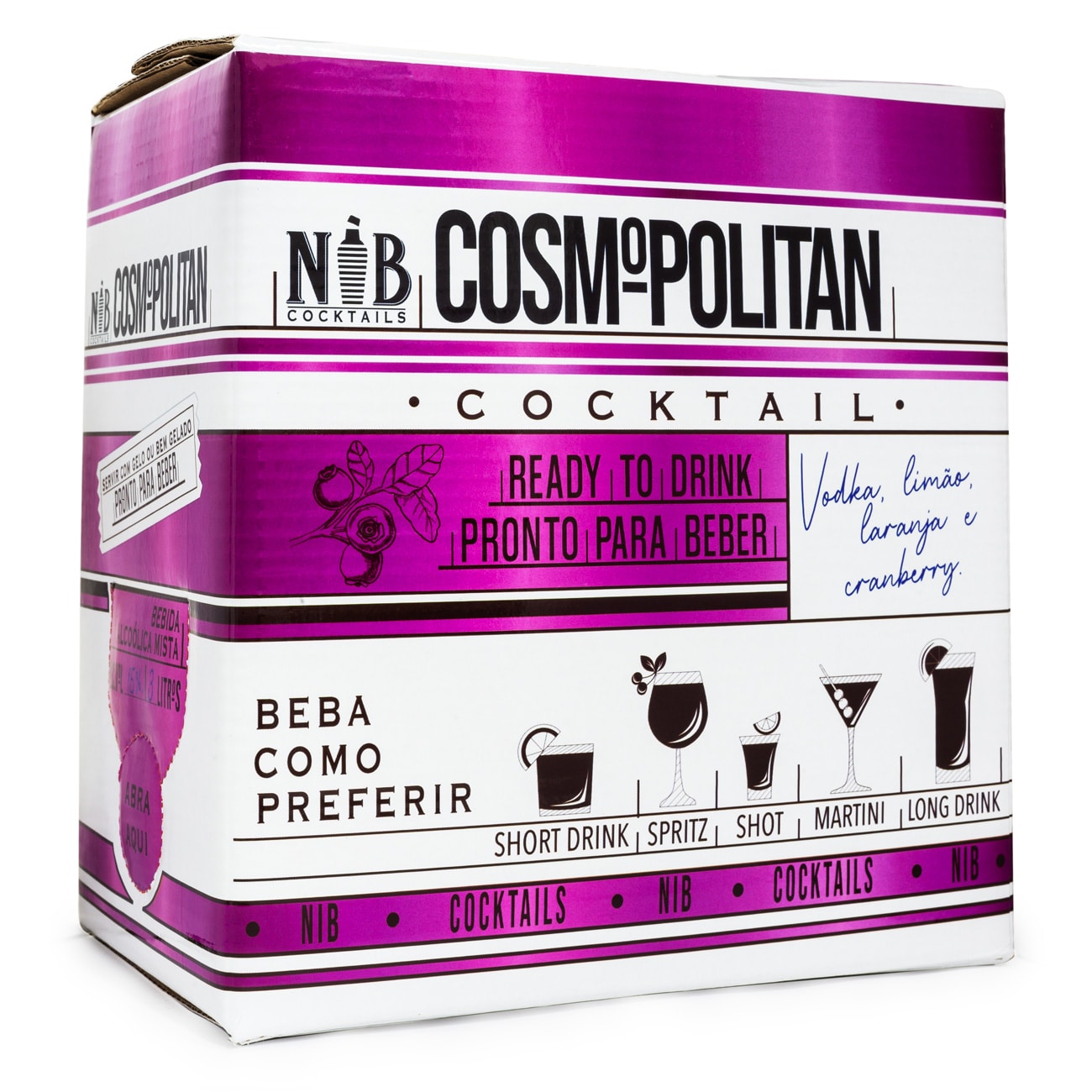 NIB Cosmopolitan Cocktail Ready to Drink Bag in Box 3L - Espaço